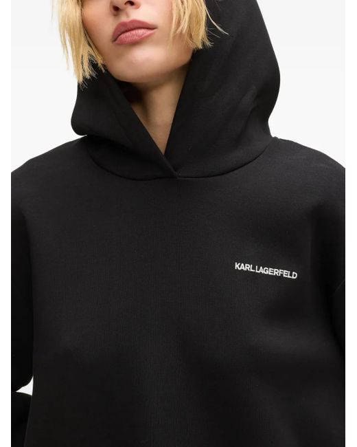 Karl Lagerfeld Black Hooded Long-Sleeves Sweater