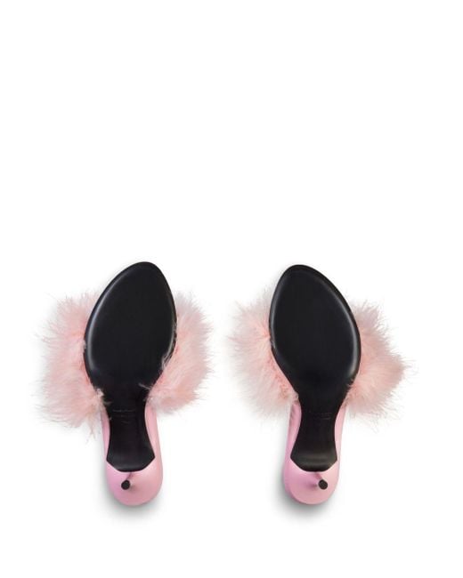 Balenciaga Pink Boudoir 70mm Feather Mules