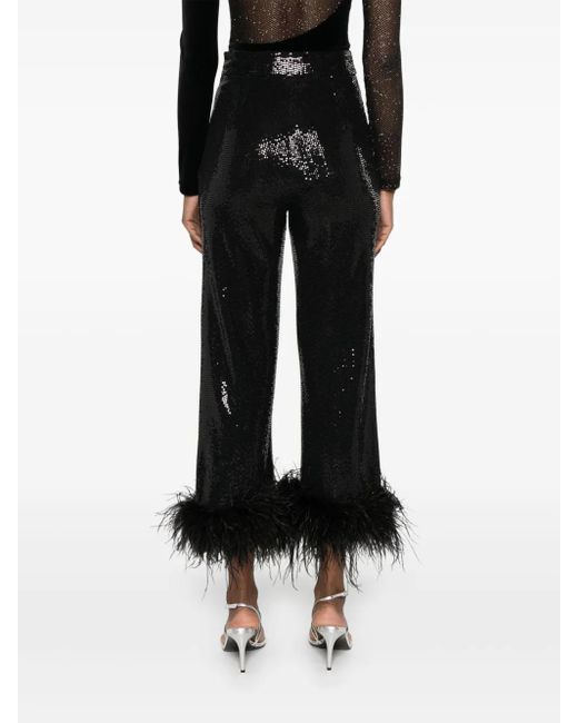 Nissa Black Sequinned Trousers