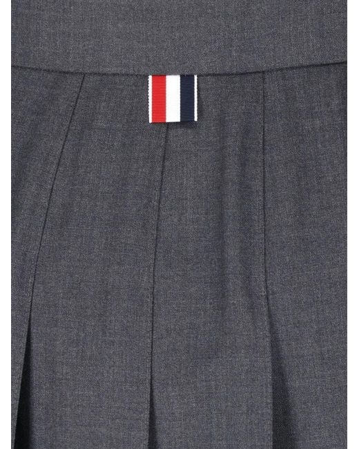 Thom Browne Gray Super 120's Twill Pleated Midi Skirt