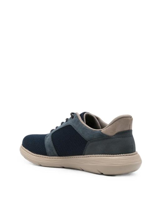 Bugatti Blue Logo-Patch Mesh-Panel Sneakers for men