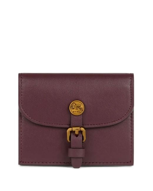 Etro Purple Small Pony Leather Card Holder