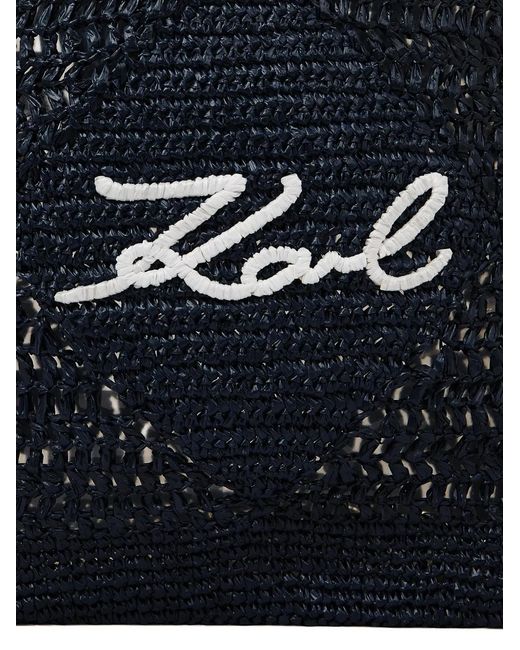 Karl Lagerfeld Black Signature Crochet Large Beach Bag
