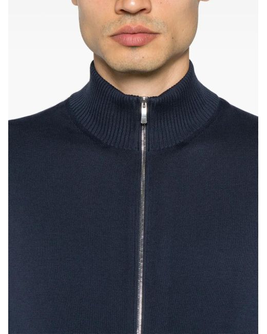 Malo Blue Zip-Up Cardigan for men
