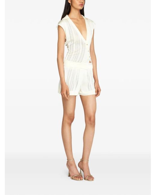 Donde Esteban White Cream Pattern Shorts