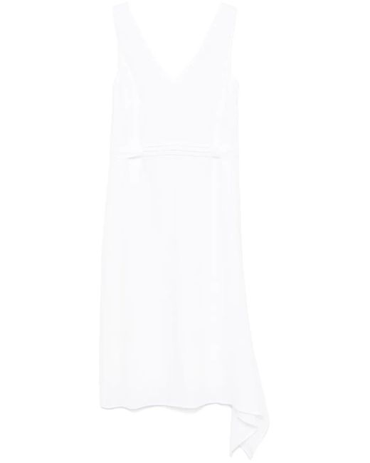 Peserico White Bead-Detail Midi Dress