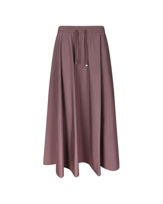 Herno Purple Drawstring-Waist Pleated Mid Skirt