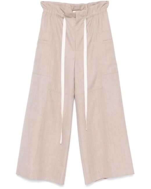 Plan C White Panama Trousers