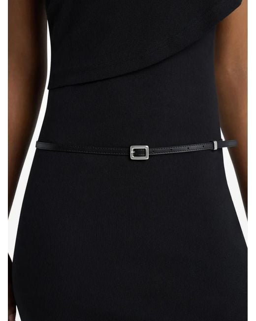 Courreges White Buckled Leather Belt
