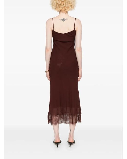 Self-Portrait Purple Lace Insert Midi Dress