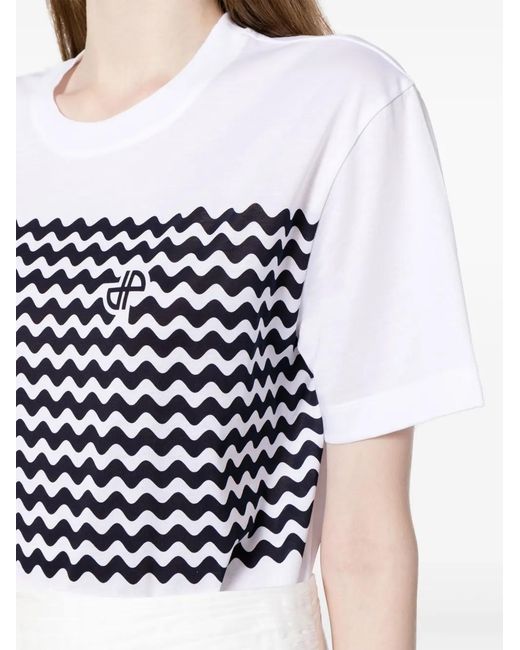 Patou White Waves Organic-Cotton T-Shirt