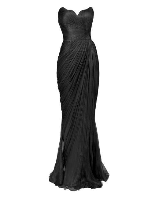 IRIS SERBAN Black Pleated-Bodice Dress
