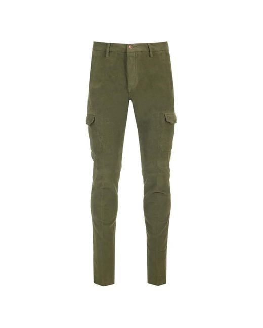 Al Duca D'aosta Green Velvet Cargo Trousers for men
