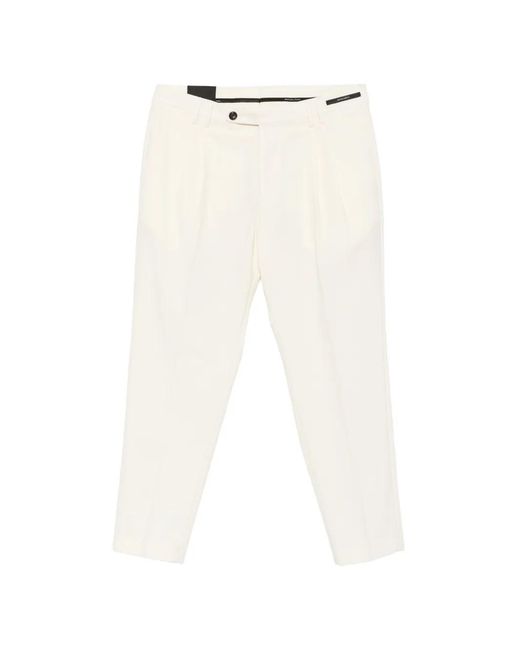 Michael Coal White Stewart Pleated-Design Trousers for men