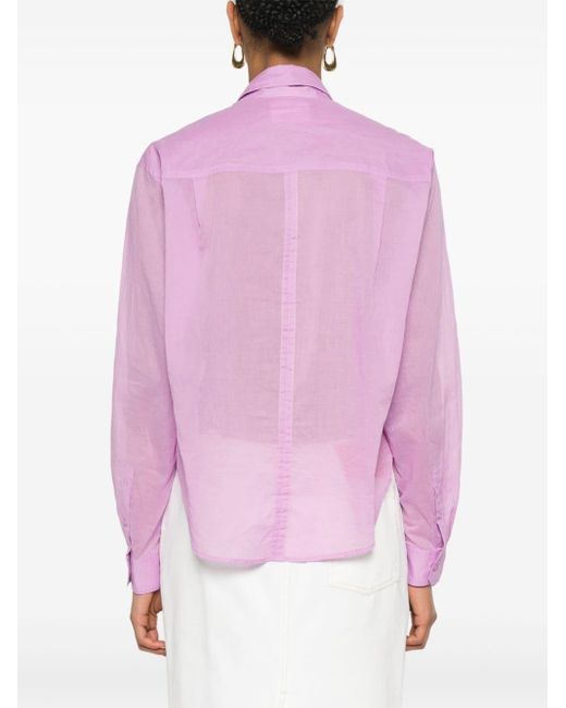 Isabel Marant Pink Asymmetric-Hem Shirt