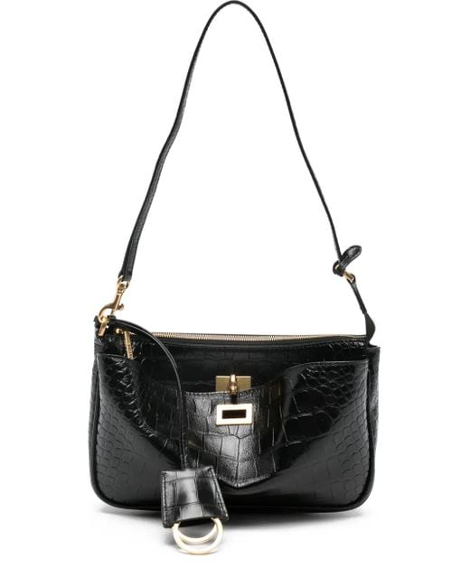Balenciaga Black Rodeo Mini-Tasche mit Kroko-Effekt