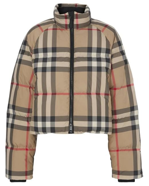 Burberry Brown Steppjacke mit Vintage Check