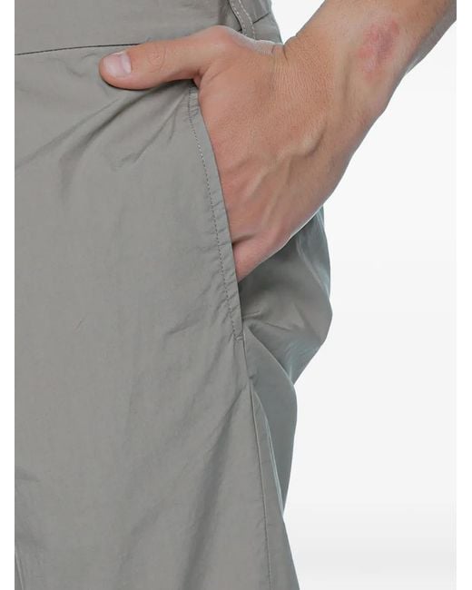 Emporio Armani Gray Pleated Straight-Leg Trousers for men