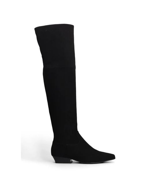 Dee Routation Boot Julie Dee Pointed-Toe Suede Boots in Black | Lyst UK