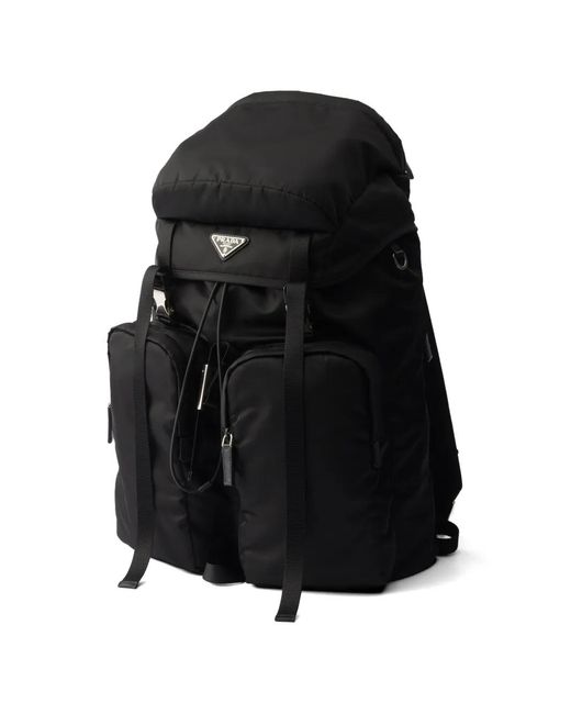 Prada Black Re-Nylon Multi-Pocket Backpack for men