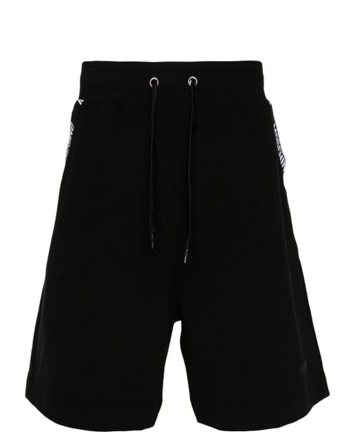 Moschino Black Logo-tape Cotton Shorts for men