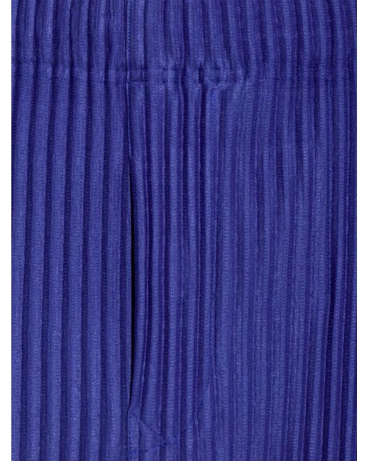 Homme Plissé Issey Miyake Blue Pleated Trousers for men