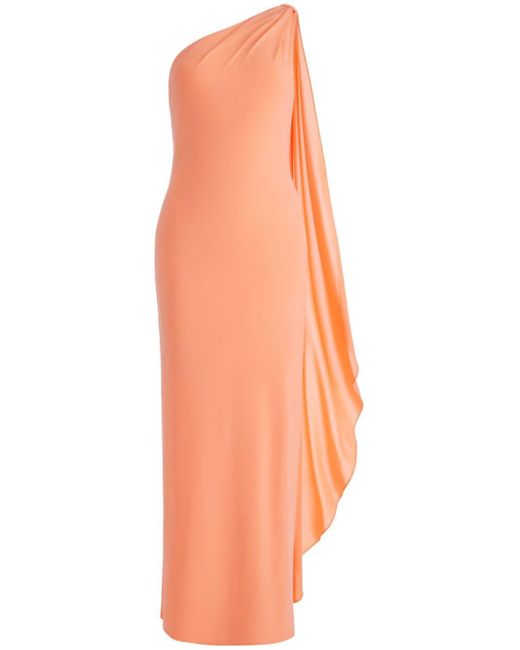 Alice + Olivia Orange Anja Draped Maxi Dress