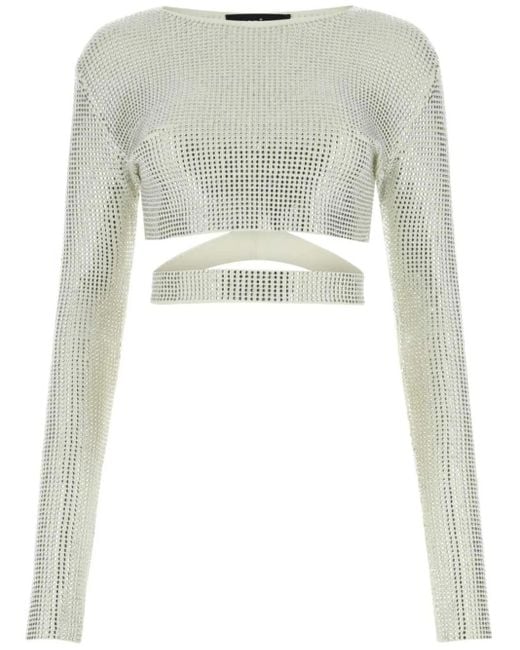 ANDREADAMO Gray Crystal-Embellished Blouse