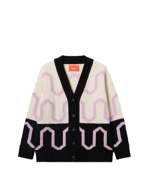 LaDoubleJ Black Geometric Comber Cardigan