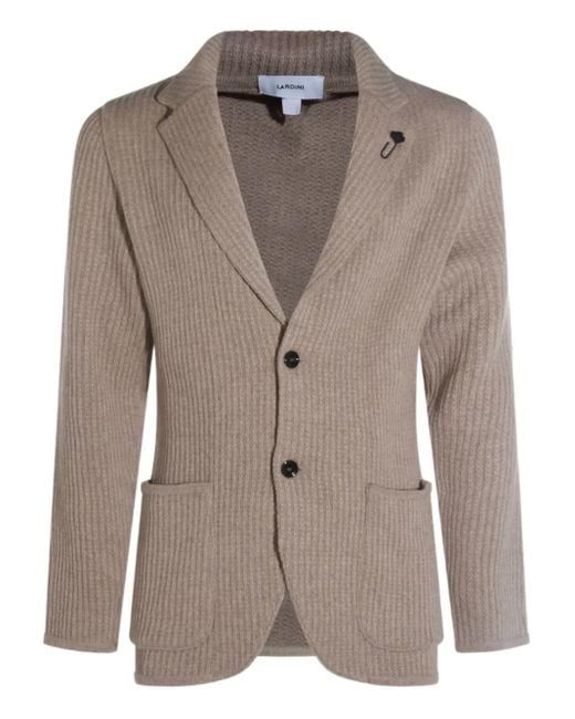 Lardini Brown Ribbed Two-Button Blazer for men