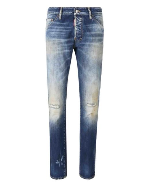 DSquared² Gerafelde Denim Jeans Met Vervaagd Effect in het Blue voor heren