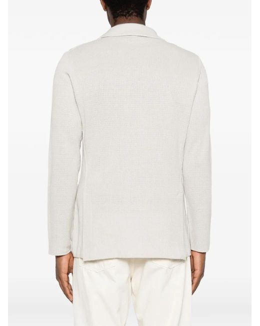 Lardini White Notched Patch Pocket Jacket for men