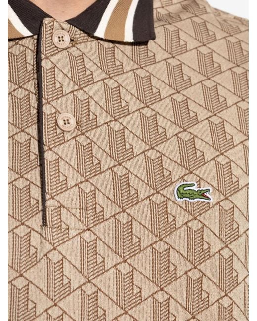 メンズ Lacoste ジオメトリック ポロシャツ Natural