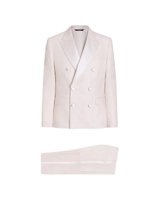 Dolce & Gabbana White Double-Breasted Suit for men
