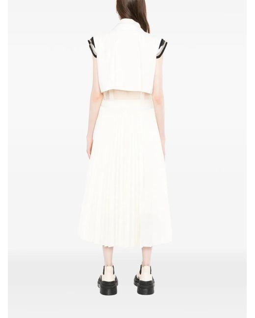 Sacai White Suiting Dress