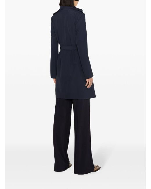 Patrizia Pepe Blue Double-breasted Trench Coat