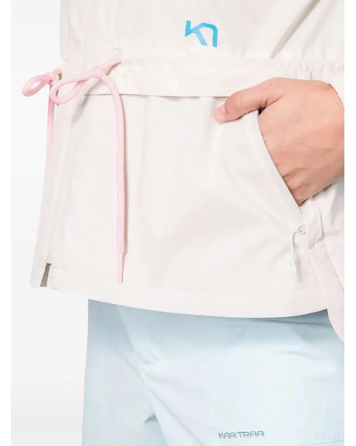 Kari Traa White Luna Drawstring Hooded Lightweight Jacket