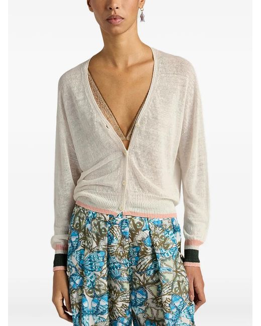 Momoní White Cardigan À Épaules Tombantes