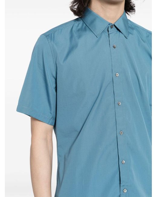 Chemise en coton à manches courtes Gucci pour homme en coloris Blue