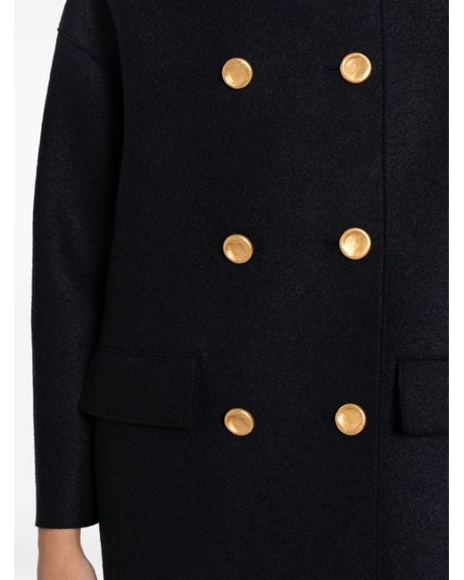 Cappotto Mac doppiopetto di Harris Wharf London in Black