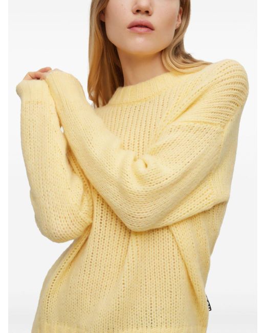 HUGO Yellow Drop-shoulder Wool-blend Jumper
