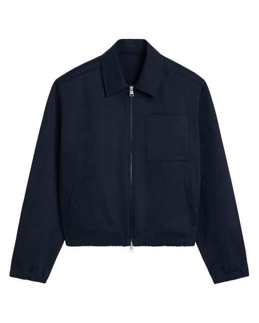 AMI Blue Ami De Coeur Zipped Jacket for men