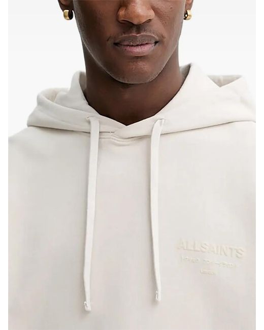 AllSaints White Xander Drawstring Hoodie for men