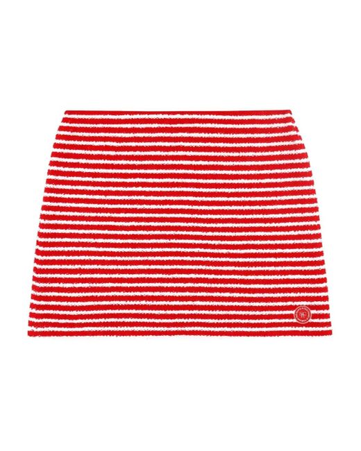 Sporty & Rich Red Striped Mini Skirt