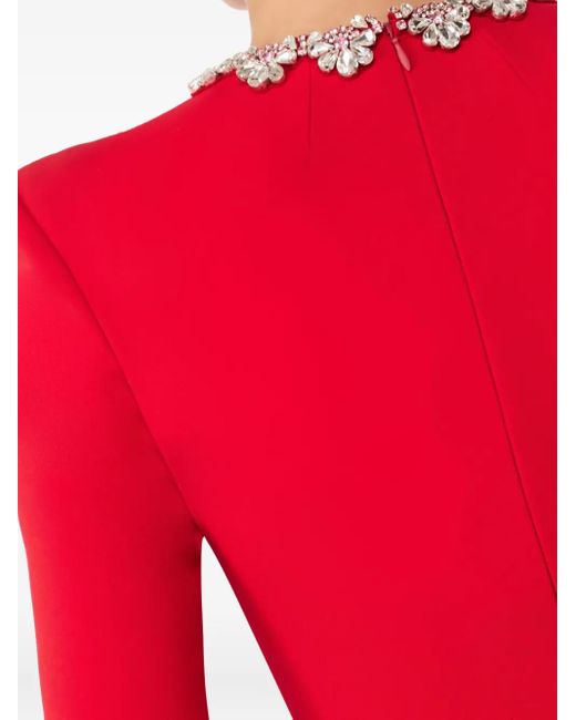 Jenny Packham Red Verziertes Puff Minikleid