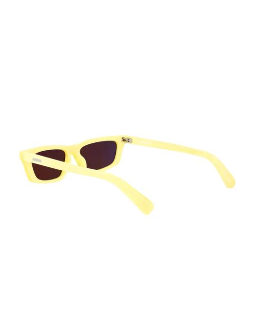 Jacquemus Yellow Rectangle-Frame Sunglasses for men