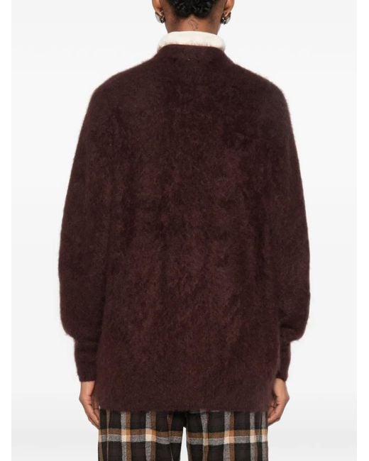Forte_forte Brown Brushed-Knit Cardigan