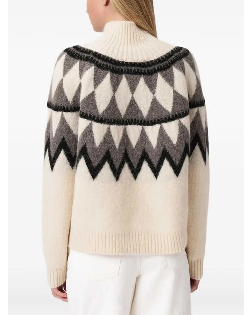 AllSaints Natural Tara Geometric-Pattern Sweater