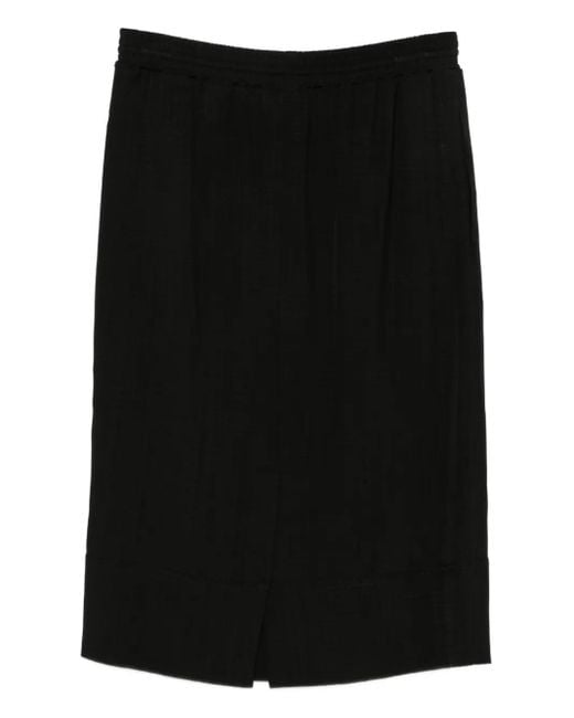 Colville Black Drawstring Midi Skirt