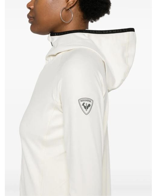 Rossignol White Midlayer Zipped Hoodie